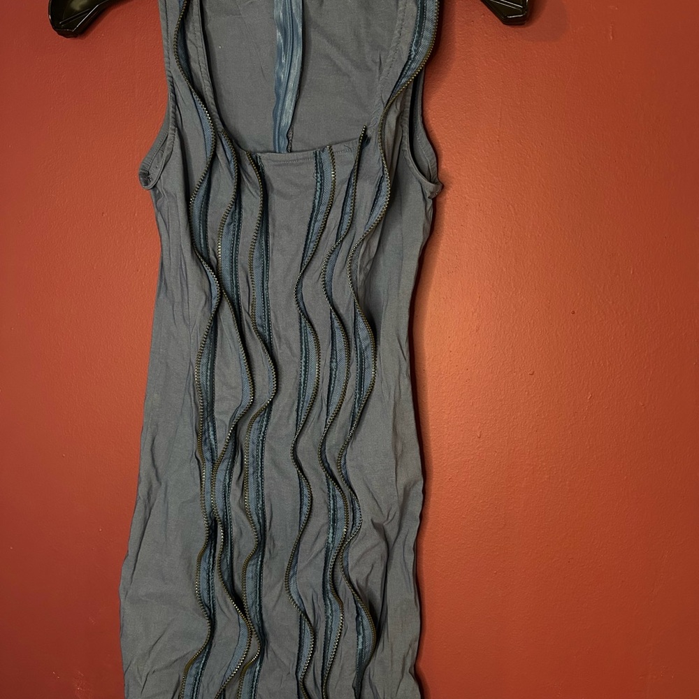 Stylish Blue Sleeveless Dress